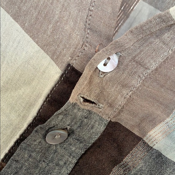 Alpinestars Gold and Neutral Plaid Button Down - Picture 6 of 7